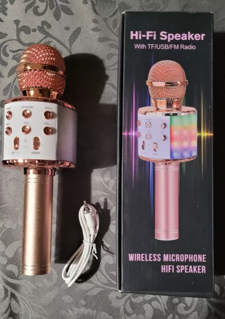 FISHOAKY Mircophone Karaoke sans Fil, 4 en 1 Portable Micro