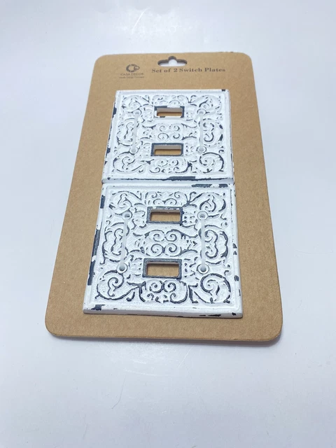 casa decor set of 2 switch plates light cover metal