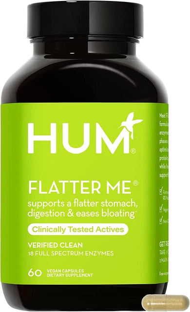 HUM Flatter Me Supplement for Daily Bloating - Digestive Enzymes to Support Food