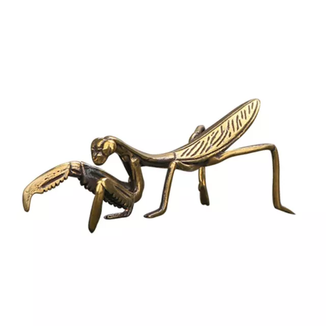 Mini Solid Brass Praying Mantis Figurine Statue House Animal Figurines Decor 1PC