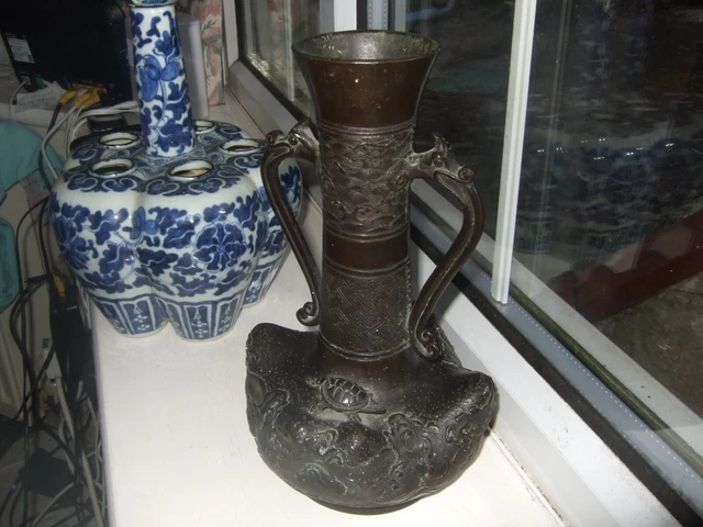 VERY RARE Japanese Bronze Vase STUNNING QUALITY Meiji 19th Century.