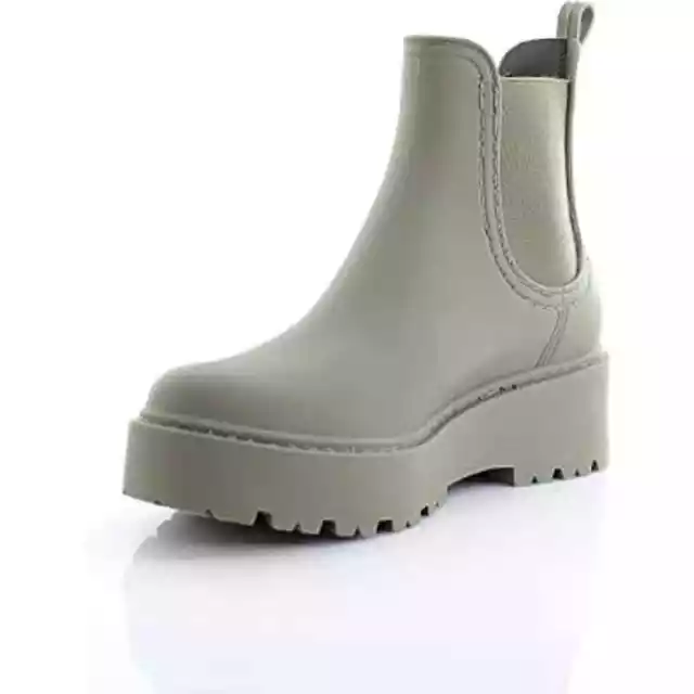 NWT Jeffrey Campbell Platform Lug Rainboots Chelsea Boot Size 7 Cream 2