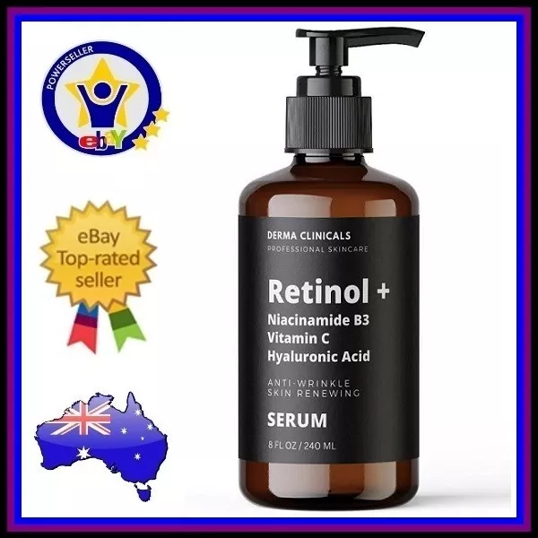 Retinol, Niacinamide, Vitamin C, Hyaluronic Acid, Anti Aging Wrinkle Serum 240ml