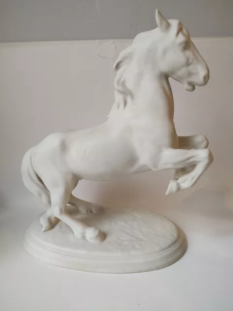 Vintage Wein Austria Keramos HUGE rearing horse figurine white