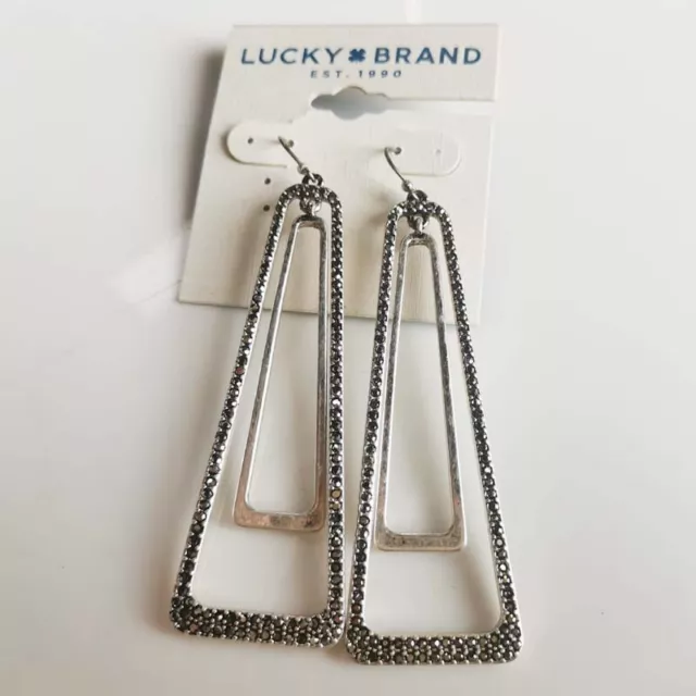 Lucky Brand Geometric Big Drop Earrings Gift Vintage Women Party Holiday Jewelry