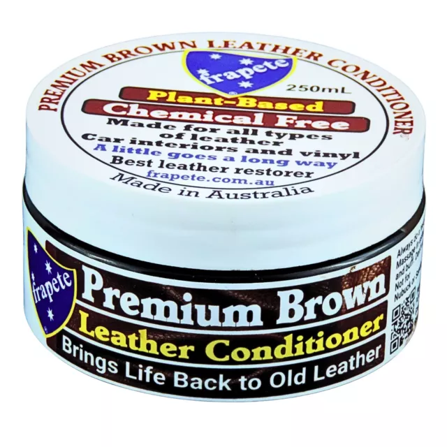 frapete Premium Brown Leather Conditioner Leather Restore & Protector Balm 250mL