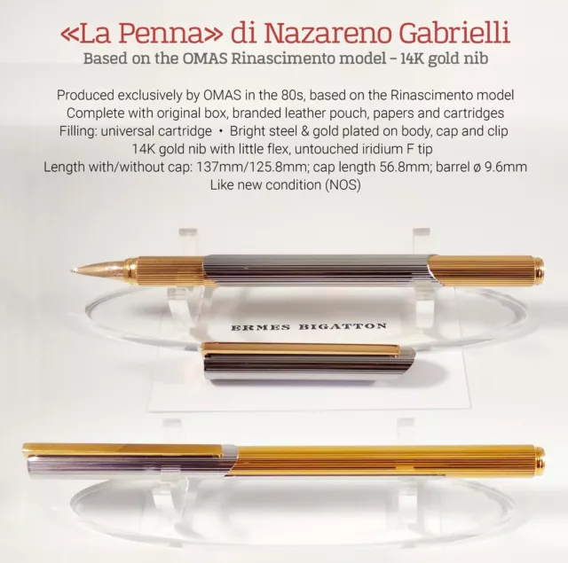 Vintage «La Penna» by Nazareno Gabrielli OMAS Rinascimento project, 14K gold nib