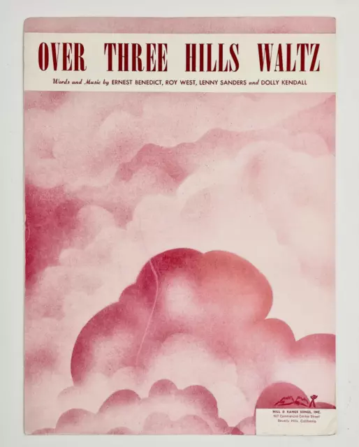 Over Three Hills Waltz 1949 Vintage Sheet Music Piano Vocal Guitar West Sanders
