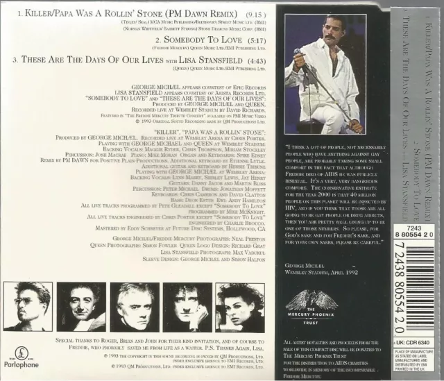George Michael And Queen - Five Live EP 1993 Parlophone CD single 2