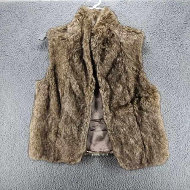 BCBGeneration Women's Light Brown Faux Fur Vest Sz Medium M