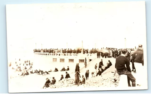Seaside Oregon Boardwalk Beach Promenade RPPC Vintage Real Photo Postcard D07
