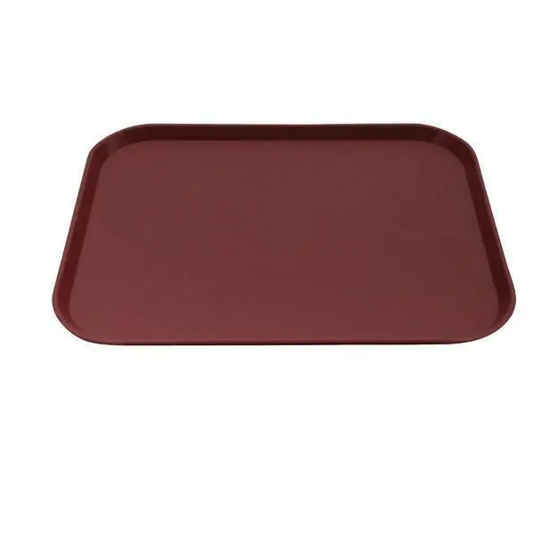 Tray Fast Food Style Burgundy Polypropylene Cafeteria 350 x 450mm