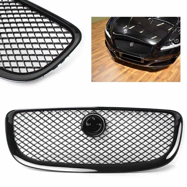 Griglia Anteriore Superiore Centrale Adatta Rete Jaguar XJ 2010 2011 2012 2014 2015 Nero
