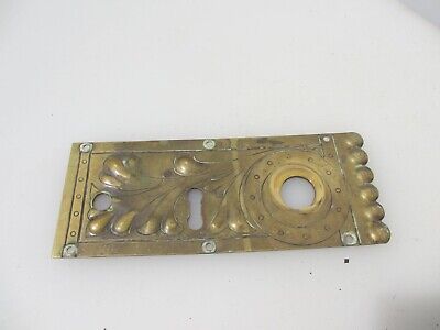 Victorian Brass Door Lock Plate Hardware Old Antique Mount Knob Backing Rose