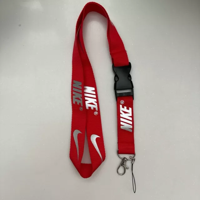 Nike Lanyard Red - Silver New Key Chain With Classic Design New