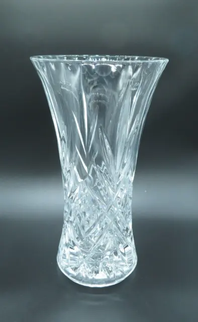 Vtg American Brilliant Cut Vase Crystal Clear 24% Leaded Glass LARGE & HEAVY 12”
