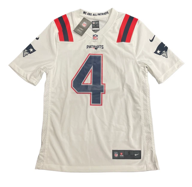 Maglia New England Patriots (taglia S) uomo Nike NFL Road top - Zappe 4 - Nuova