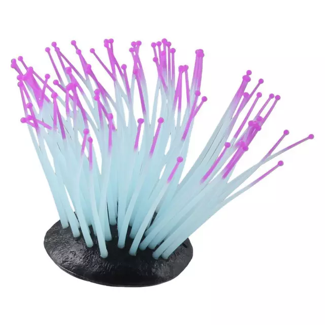 2 PCS Luminous Coral Plant Silicone Ornament Artificial Sea Anemone  Fish Tank