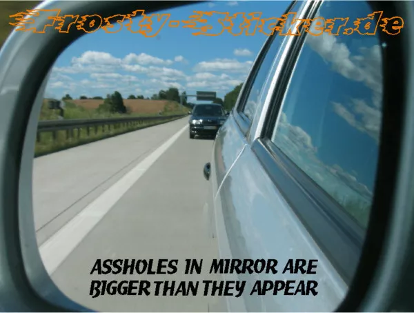 Auto Aufkleber Sticker Assholes in the mirror Glas Spiegel V8 Hot Rod  Pickup