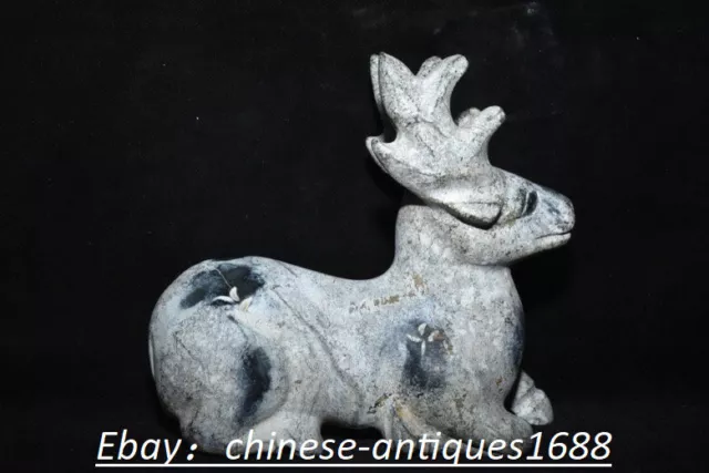 18cm Chinese ancient Hongshan culture meteorite deer beast statue sculpture