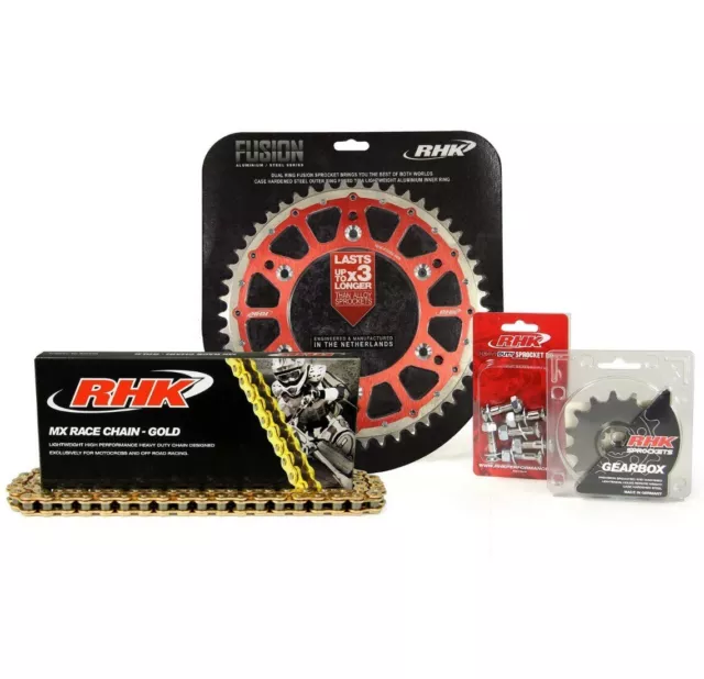 Honda CRF450X 2005 - 2017 14T/48T RHK MX Chain & Red Fusion Sprocket Kit