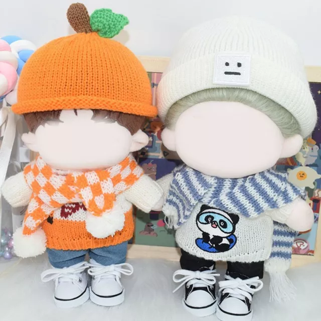 Cap scarf Sweater Pants 20cm Doll Sweater Set Knitting Clothes Mini Knitwear