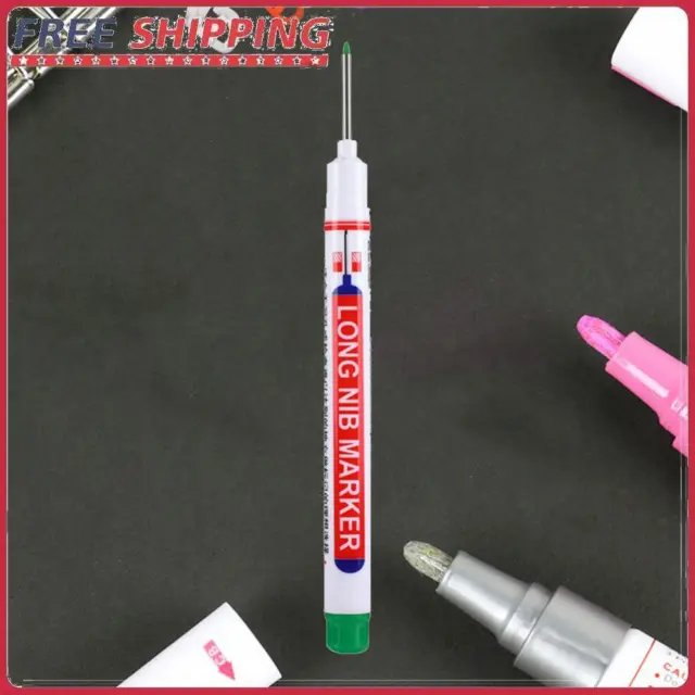 8Pcs Long Head Marker Woodworking Multi-purpose Deep Hole Marker Pen Decor (Red)
