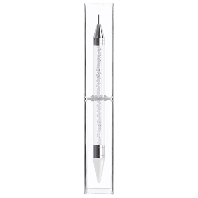 Dual Heads Dotting Wax Pen Point Drill Picker Nail Art Studs Dotter (White) FS2#
