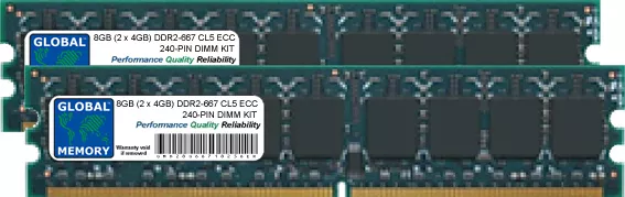 8GB (2 x 4GB) DDR2 667MHz PC2-5300 240-PIN ECC UDIMM SERVER/WORKSTATION RAM KIT