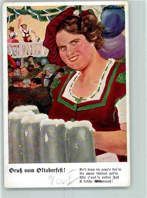 10385821 - 8000 Muenchen Oktoberfest Tracht Bedienung Bierkruege Muenchen