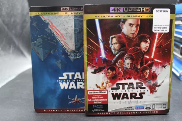 Star Wars The Last Jedi & Rise of Skywalker 4K Ultra HD, Blu/ray slipcover