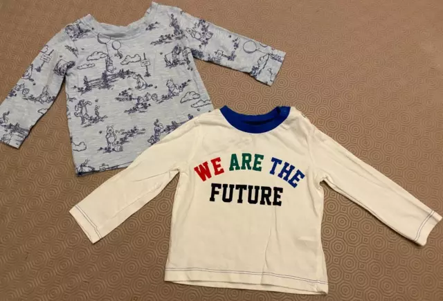 2 Baby Boys Long Sleeved Tops Disney F&F Age 3-6 Months Ex Cond