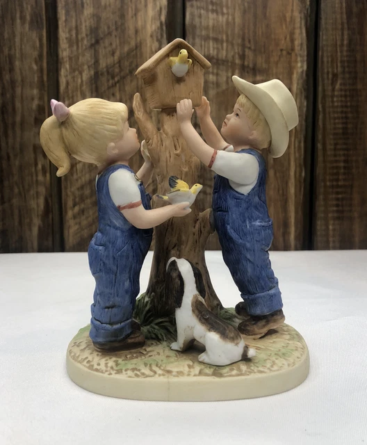 Homco Denim Days "OUR BIRDHOUSE" #8888 Collectable Figurine 1985!