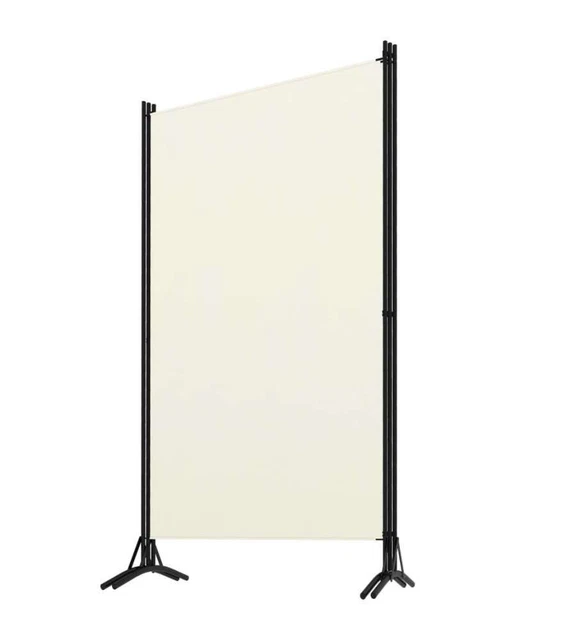 Paravento a 3 Pannelli Bianco Crema 260x180 cm