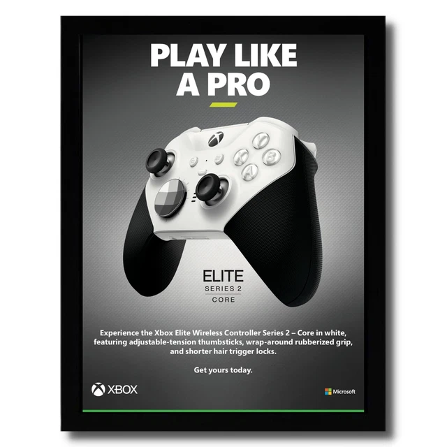 2023 XBOX ELITE Wireless Controller Series 2 Core Framed Print Ad