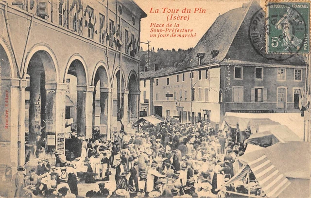Cpa 38 La Tower Du Pin Place De La Sub Prefecture One Day Of Walking
