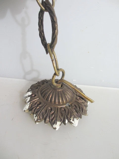 Vintage Gold Metal Ceiling Light Hook Chandelier Rose Old Rococo Antique STYLE 5