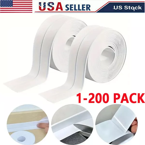 10.5FT PVC Self Adhesive Caulk Sealing Strip Tape For Kitchen Wall Sink Toilet