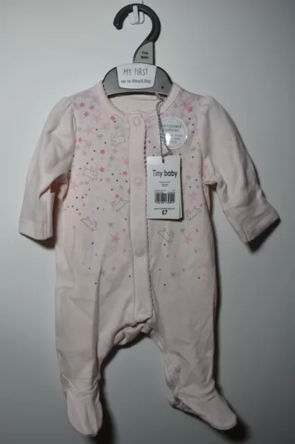 Mothercare My First Babygro Baby Grow Little Bunny Cute Tiny Baby 5lb 2.5kg NEW