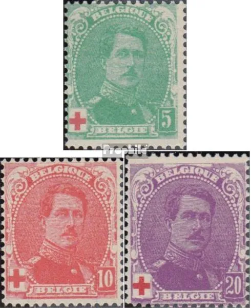 Belgique 107-109 (complète edition) oblitéré 1914 Rouge Cross