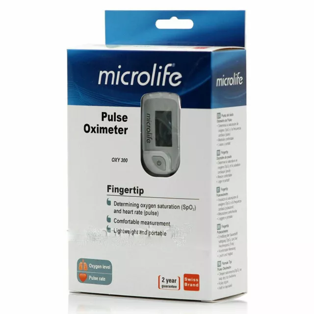 Microlife OXY300 Pulsoximeter Finger Sauerstoff Puls SpO2 Messgerät Oximeter 2