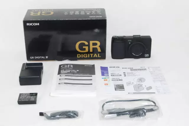 [Mint in Box] Ricoh GR Digital IV 10.4MP Black Digital Camera Battery Charger