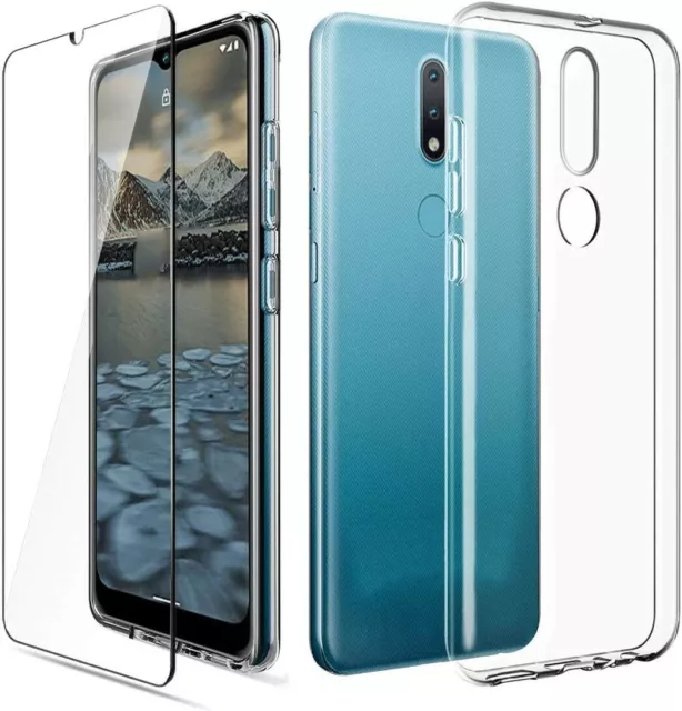 VERRE TREMPÉ + COQUE ANTICHOC TRANSPARENTE Pour NOKIA 2.4 PROTECTION INTEGRAL