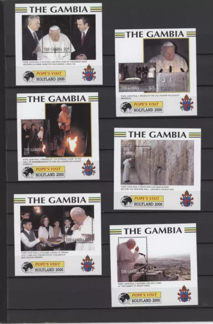 S45684 Gambia 2000 MNH Pape Jean Paul II S/S X 8 - 2 Scans Holy Land