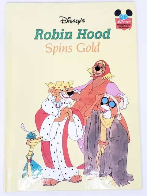Vtg Walt Disney Robin Hood Spins Gold Book 1st American Edition- Grolier 1979