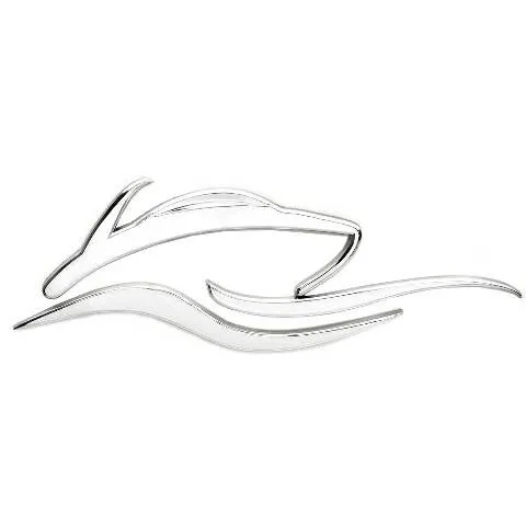 Rinker Boat Raised Decal Emblem Logo 8 3/4 Inch Silver Plastic