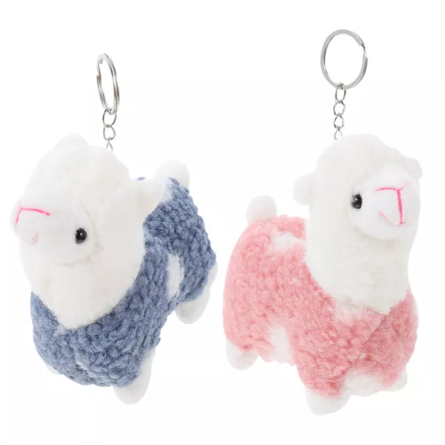 2 Pcs Alpaca Doll Pendant Goat Stuffed Animal Kawaii Plushies Fashion