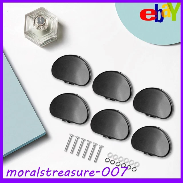 6Pcs Guitar Tuning Pegs Buttons Tuning Key Replacement with Silver Srews (Black)