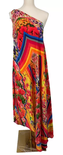 SHAHIDA PARIDES women's one size 3 Way Long Maxi Dress floral 100% viscose silk