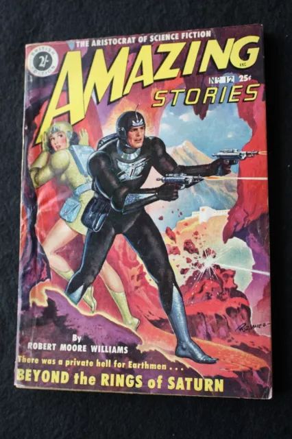 AMAZING STORIES Science Fiction Magazine No12 Vintage 1950s British Edition GOOD